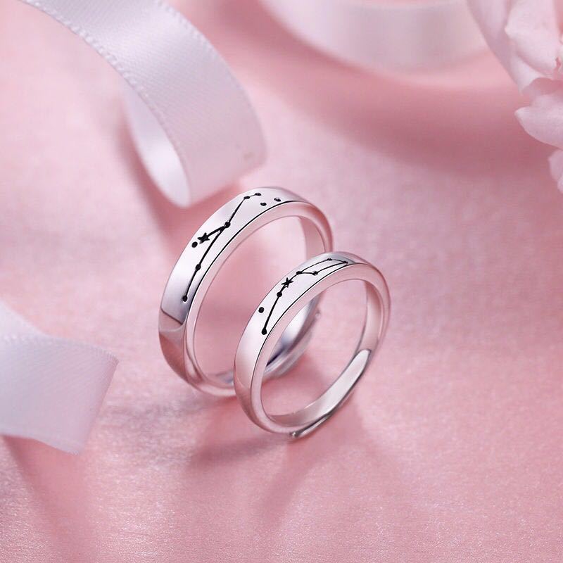2 Pcs Sun Moon Lover Couple Rings