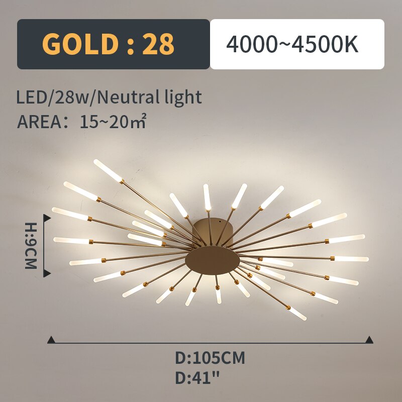 Hot sale fireworks led Chandelier For Living Room Bedroom Home chandelier Modern Led Ceiling Chandelier Lamp Lighting chandelier