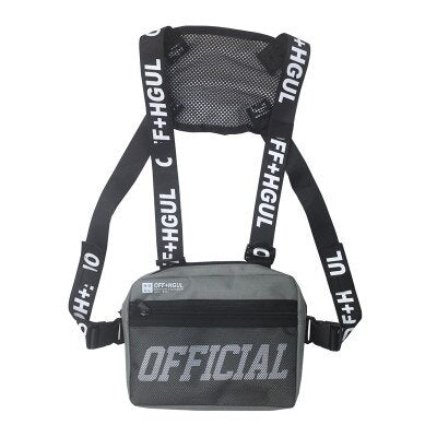 Functional Tactical Chest Bag Fashion Bullet Hip Hop Vest Streetwear Bag Waist Pack Women Black Chest Rig Bag 233