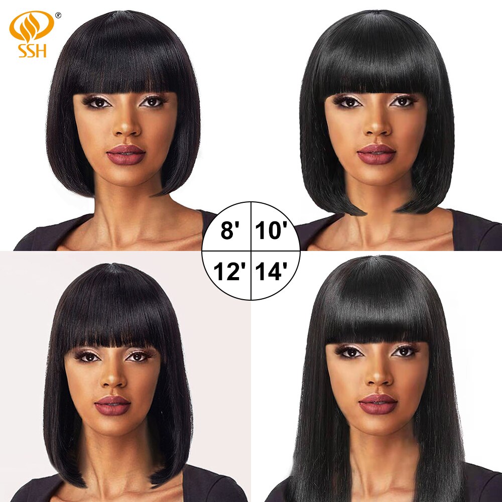 Short Human Hair Wig Women Straight Remy Hair Bob
