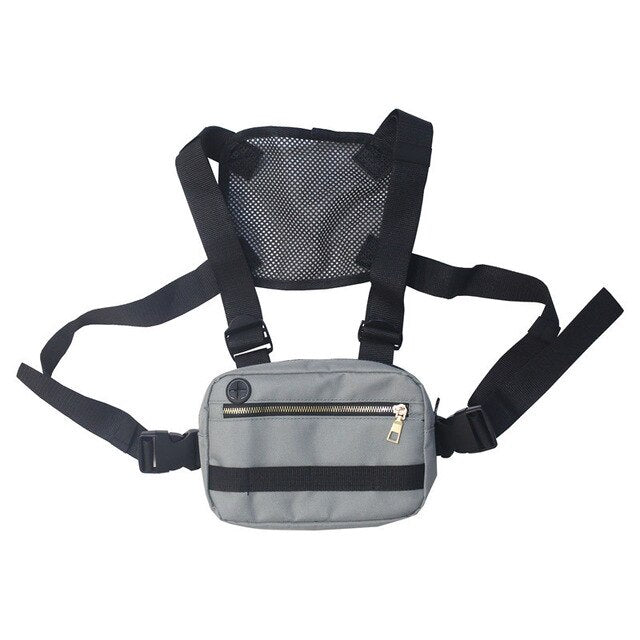Functional Tactical Chest Bag Fashion Bullet Hip Hop Vest Streetwear Bag Waist Pack Women Black Chest Rig Bag 233