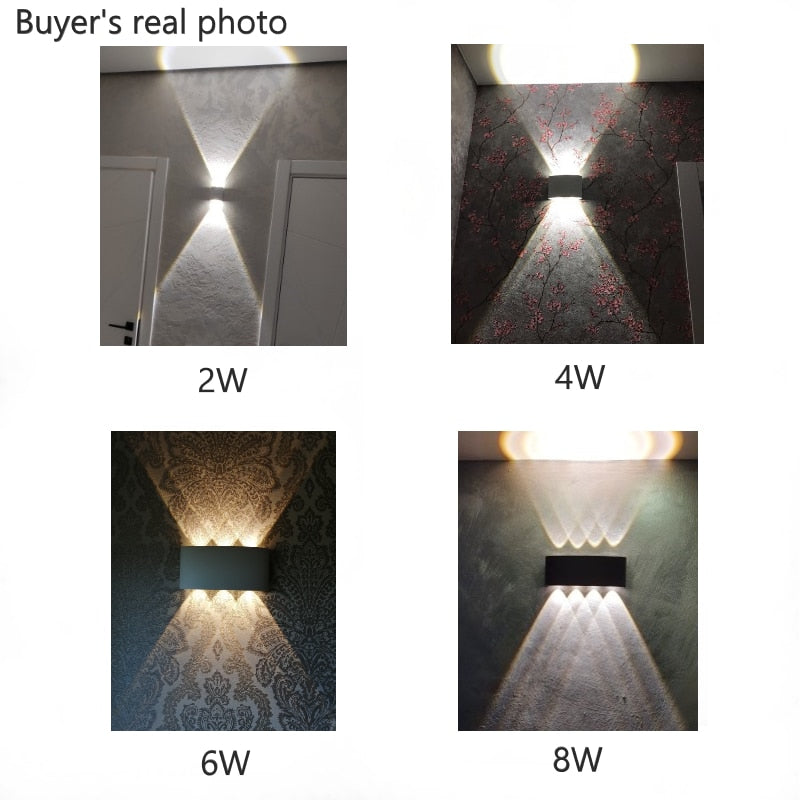 Thicker Nordic Wall Lamp Led Aluminum Outdoor Indoor Ip66 Up Down White Black Modern Home Stairs Bedroom Bedside Bathroom Light