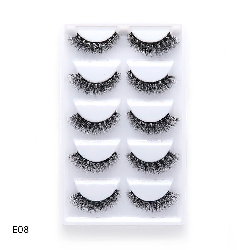 New Full 5 Pairs one box 3D Mink Hair False Eyelashes Natural Thick Long Eye Lashes Wispy Makeup Beauty Extension Tools H13