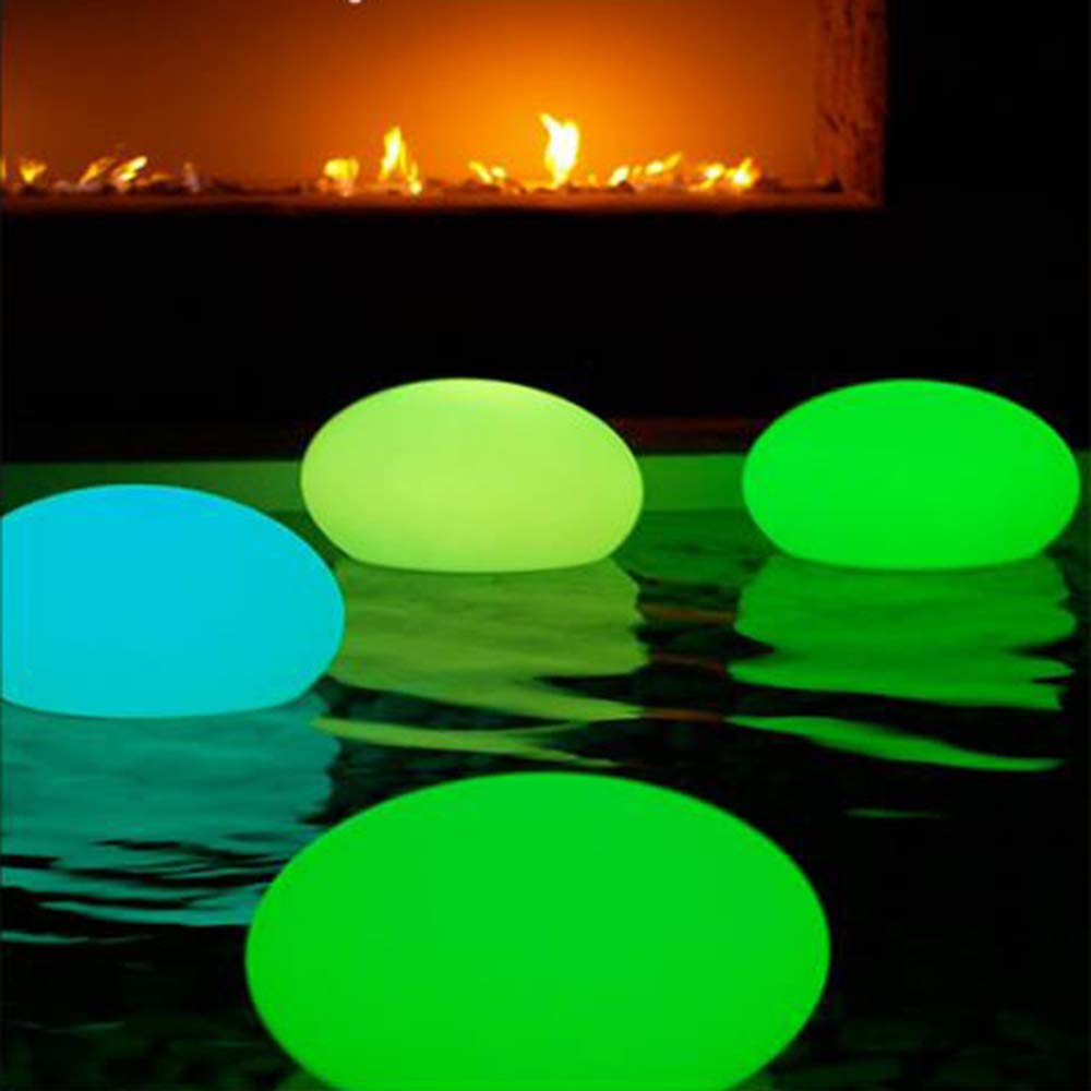 Solar Garden Lights, Glow Cobble Stone Shape Outdoor Solar Light Waterproof Color Changing Landscape Lights with Remote, 1 PCS