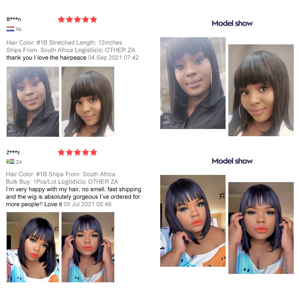 Short Human Hair Wig Women Straight Remy Hair Bob