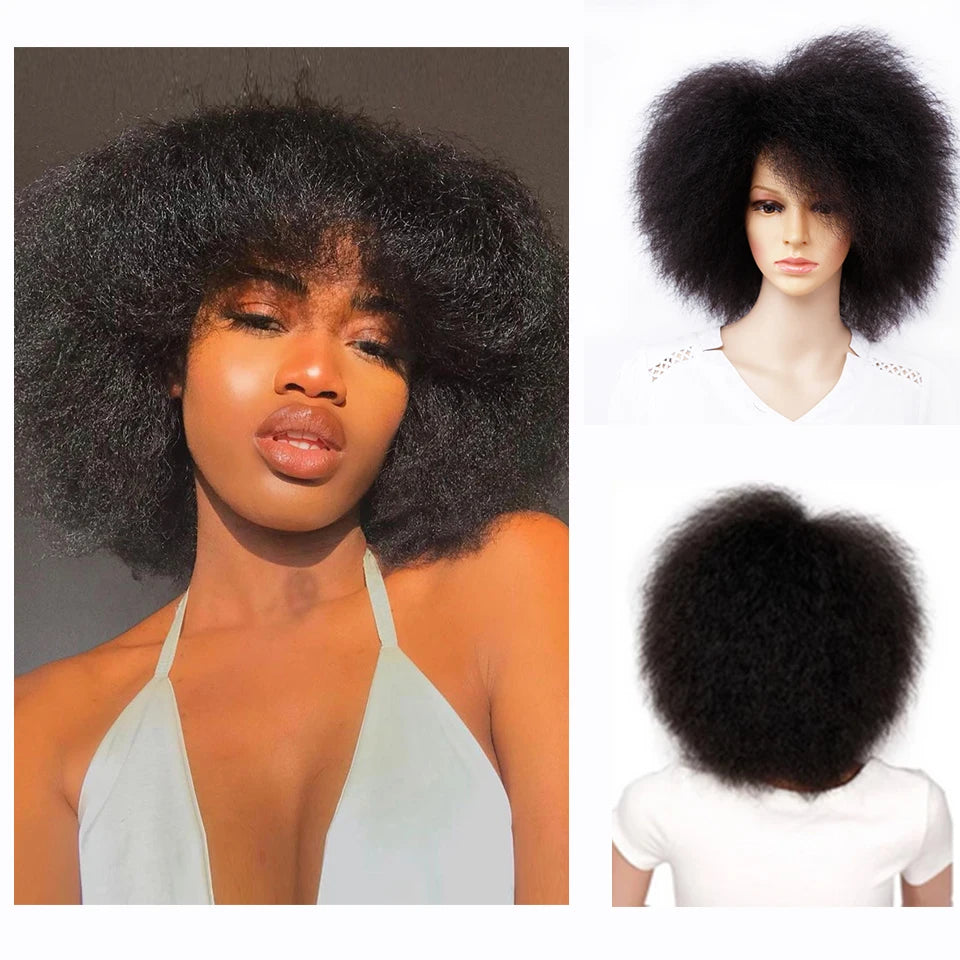 Amir Synthetic Kinky Curly Wig Short Afro Wigs Black Brown Red Color 6inch Short Wig for Women