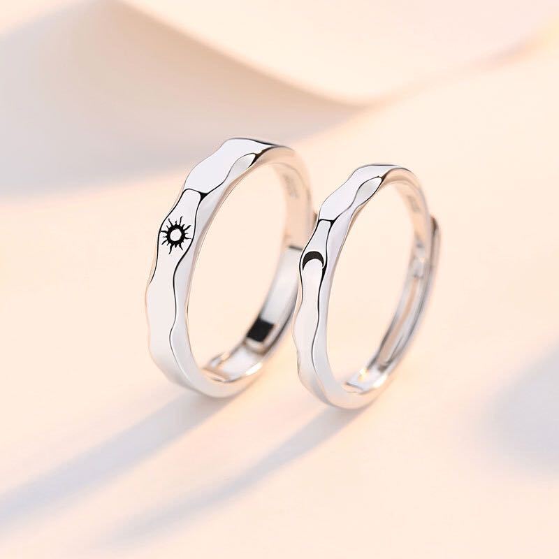 2 Pcs Sun Moon Lover Couple Rings