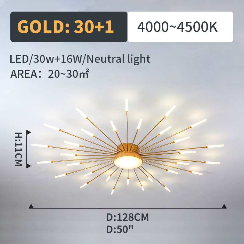 Hot sale fireworks led Chandelier For Living Room Bedroom Home chandelier Modern Led Ceiling Chandelier Lamp Lighting chandelier