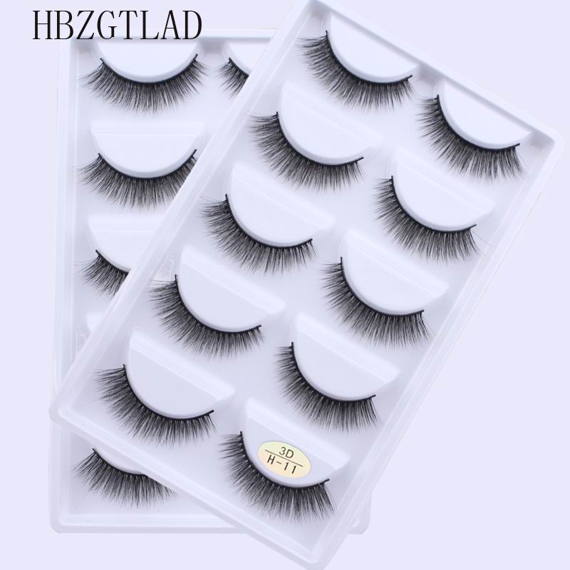 New Full 5 Pairs one box 3D Mink Hair False Eyelashes Natural Thick Long Eye Lashes Wispy Makeup Beauty Extension Tools H13