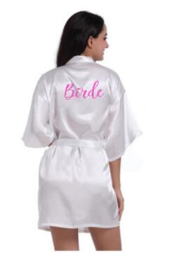 Satin Silk Robes Plus Size Wedding BathRobe Bride Bridesmaid Dress Gown Women Clothing Sleepwear Maid of Honor Rose Gold