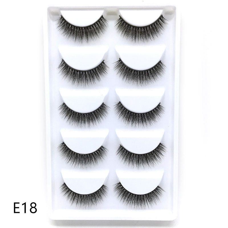 New Full 5 Pairs one box 3D Mink Hair False Eyelashes Natural Thick Long Eye Lashes Wispy Makeup Beauty Extension Tools H13