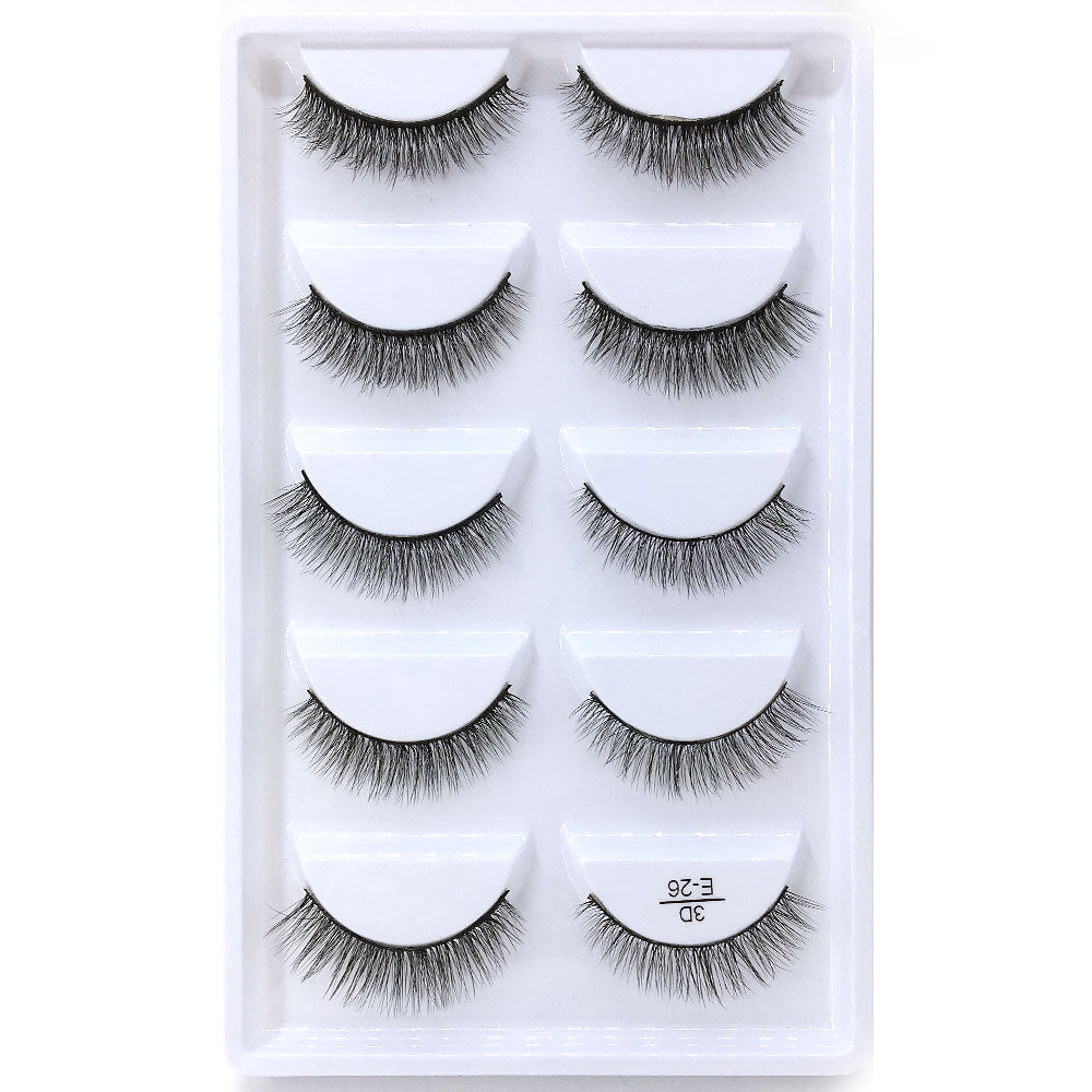 New Full 5 Pairs one box 3D Mink Hair False Eyelashes Natural Thick Long Eye Lashes Wispy Makeup Beauty Extension Tools H13