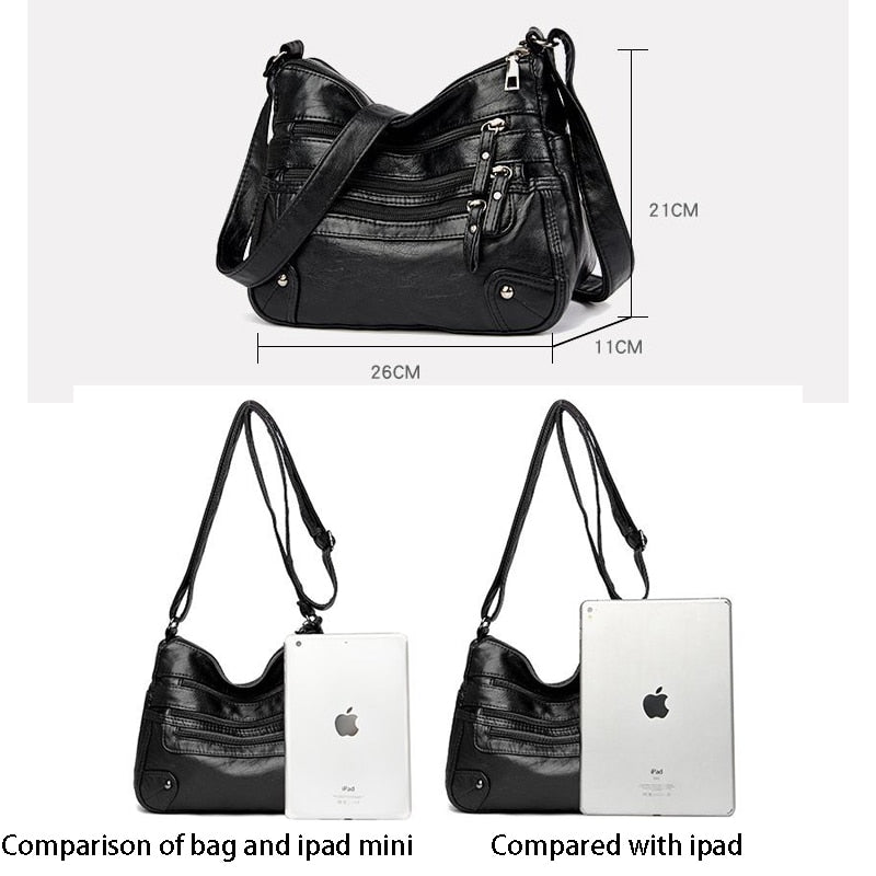 High Quality Women's Soft Leather Shoulder Bags Multi-Layer Classic Crossbody Bag Luxury Designer Handbag and Purse