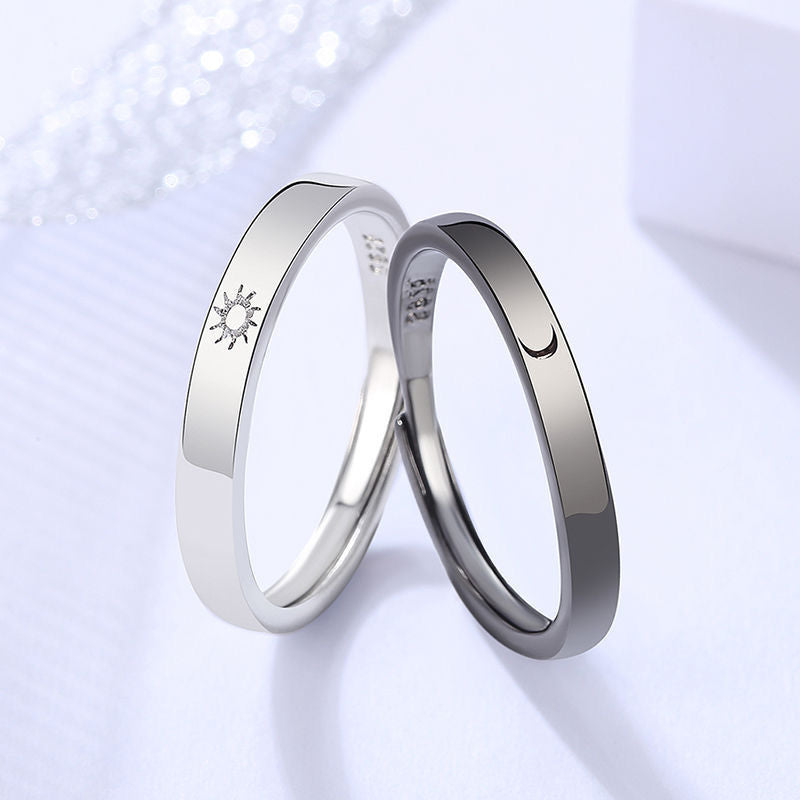 2 Pcs Sun Moon Lover Couple Rings