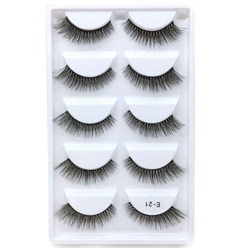 New Full 5 Pairs one box 3D Mink Hair False Eyelashes Natural Thick Long Eye Lashes Wispy Makeup Beauty Extension Tools H13
