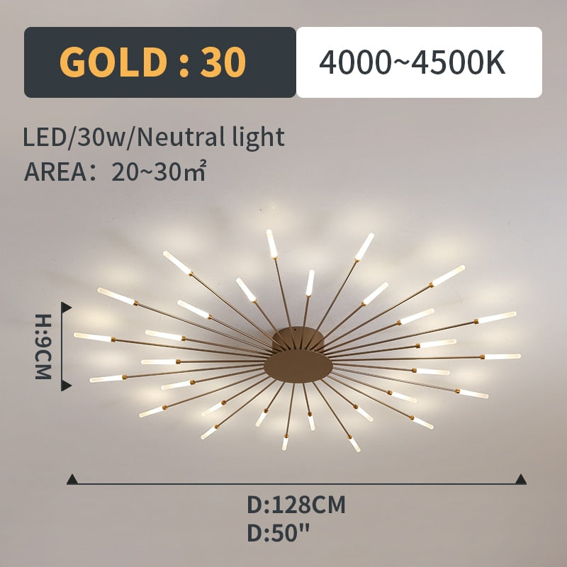 Hot sale fireworks led Chandelier For Living Room Bedroom Home chandelier Modern Led Ceiling Chandelier Lamp Lighting chandelier