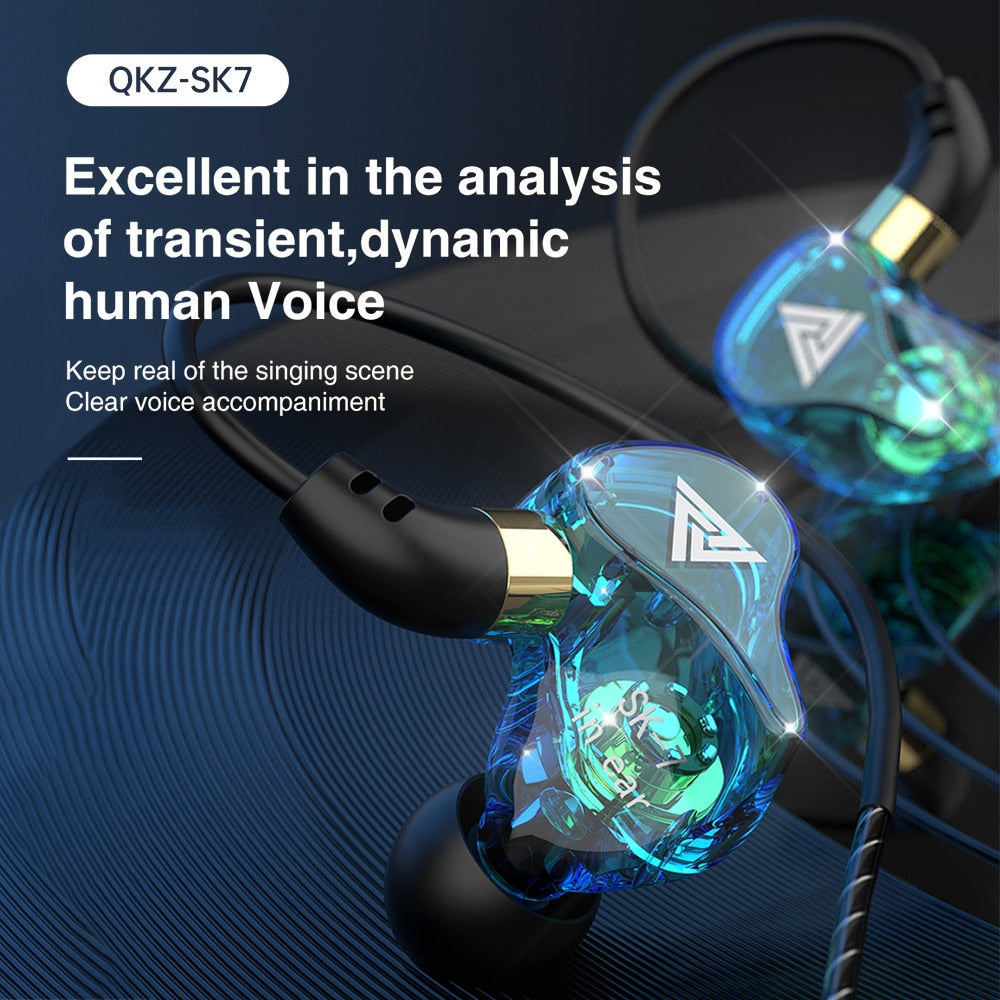 Original QKZ AK6 Copper Driver HiFi Wired Earphone Sport Running Headphones Bass Stereo Headset Music Earbuds fone de ouvido