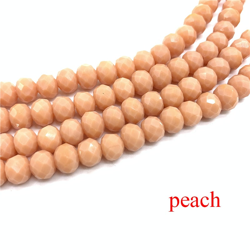 Wholesale 4x6mm/50pcs Crystal Rondel Faceted Crystal Glass Beads Loose Spacer Round Beads for Jewelry Making Jewelry Diy