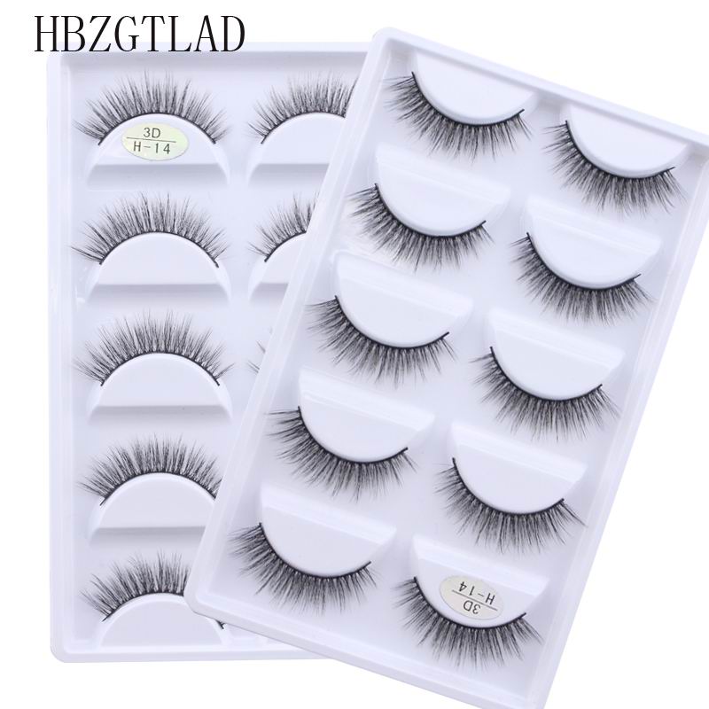 New Full 5 Pairs one box 3D Mink Hair False Eyelashes Natural Thick Long Eye Lashes Wispy Makeup Beauty Extension Tools H13