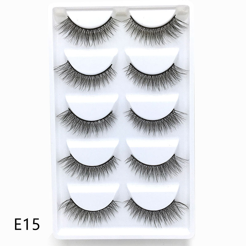 New Full 5 Pairs one box 3D Mink Hair False Eyelashes Natural Thick Long Eye Lashes Wispy Makeup Beauty Extension Tools H13