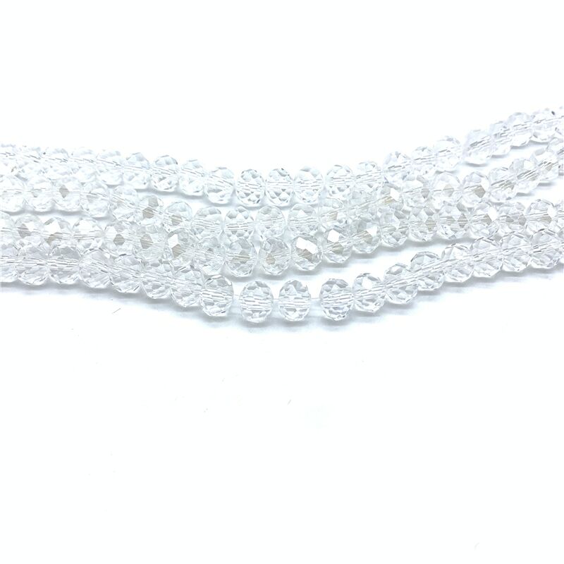Wholesale 4x6mm/50pcs Crystal Rondel Faceted Crystal Glass Beads Loose Spacer Round Beads for Jewelry Making Jewelry Diy