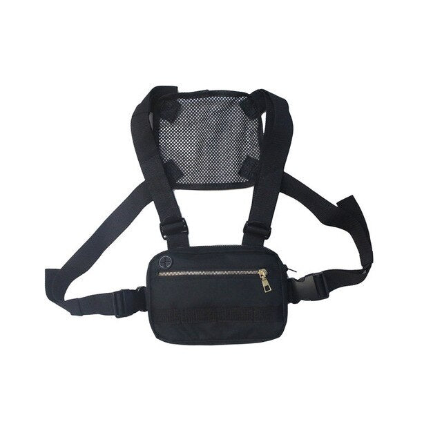 Functional Tactical Chest Bag Fashion Bullet Hip Hop Vest Streetwear Bag Waist Pack Women Black Chest Rig Bag 233