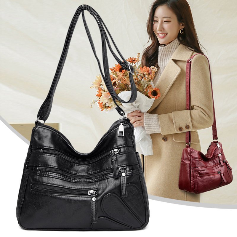 High Quality Women's Soft Leather Shoulder Bags Multi-Layer Classic Crossbody Bag Luxury Designer Handbag and Purse