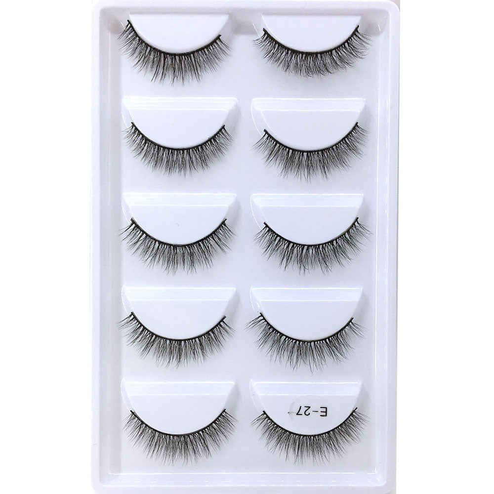 New Full 5 Pairs one box 3D Mink Hair False Eyelashes Natural Thick Long Eye Lashes Wispy Makeup Beauty Extension Tools H13