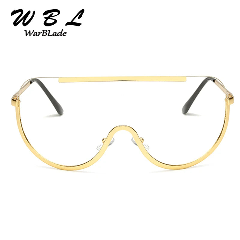WarBLade Women Big Glasses Frame Fashion Oversized Men Rimless Optical Eyeglasses For Ladies Female Clear Lens Eye Glasses New