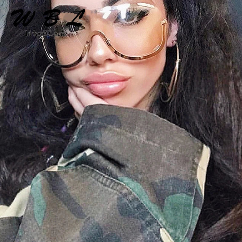 WarBLade Women Big Glasses Frame Fashion Oversized Men Rimless Optical Eyeglasses For Ladies Female Clear Lens Eye Glasses New