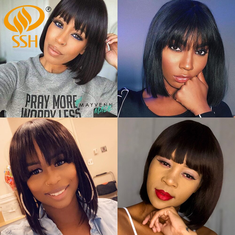 Short Human Hair Wig Women Straight Remy Hair Bob