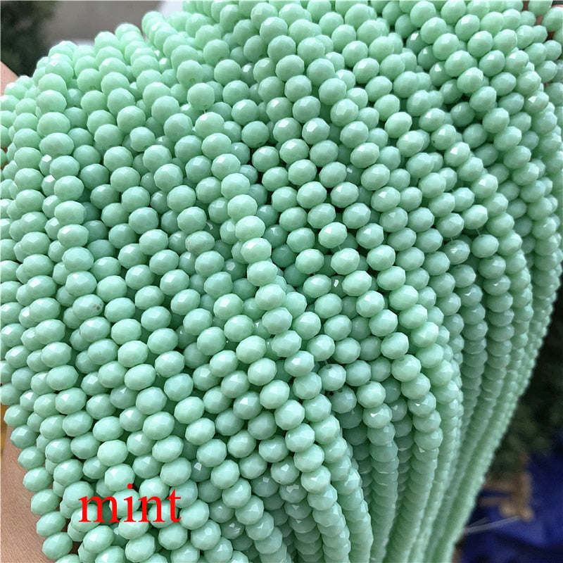 Wholesale 4x6mm/50pcs Crystal Rondel Faceted Crystal Glass Beads Loose Spacer Round Beads for Jewelry Making Jewelry Diy