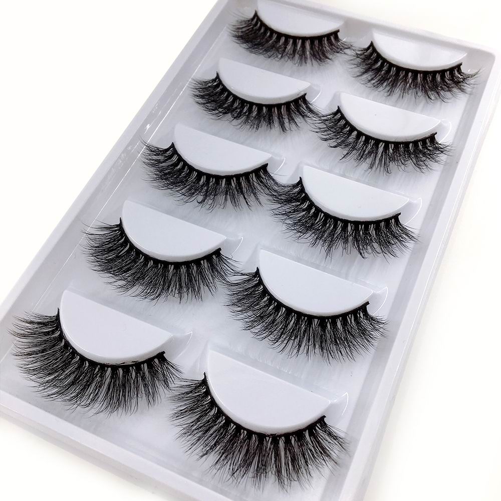 New Full 5 Pairs one box 3D Mink Hair False Eyelashes Natural Thick Long Eye Lashes Wispy Makeup Beauty Extension Tools H13
