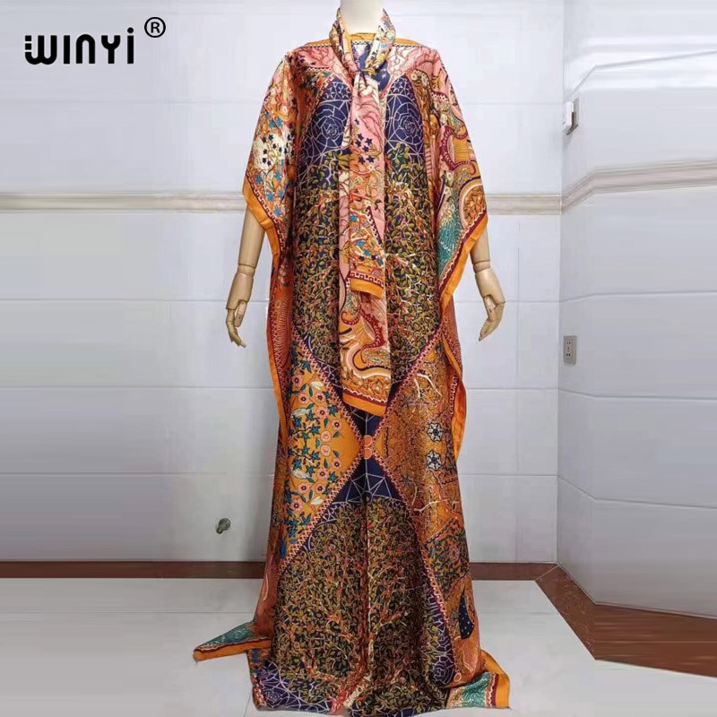 women Print Bohemia Hijab Loose Elegant Muslim Abaya dress Sexy Lady Party maxi