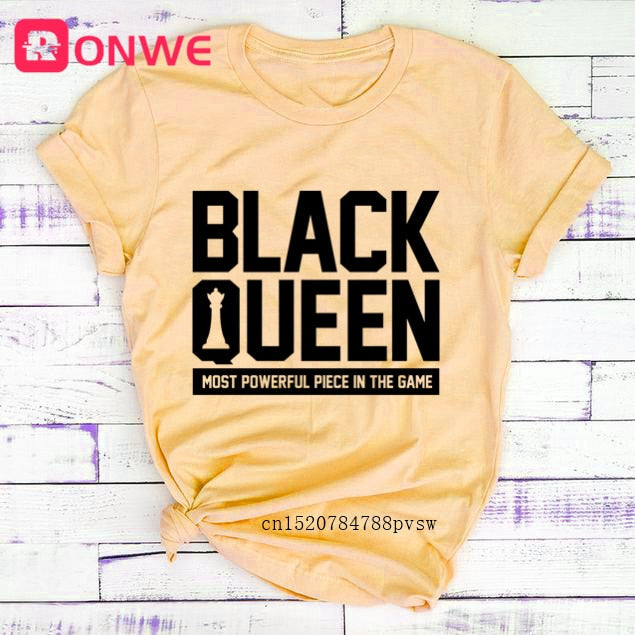 African Lady Women Tee Black Girl History Month T-shirt Melanin Top-tee shirt-Top Super Deals-P6028f-yellow-M-Free Item Online
