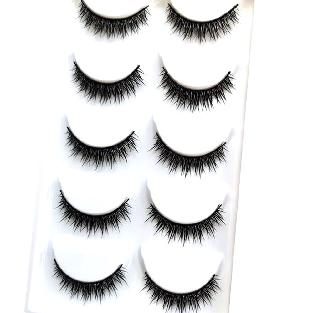 New Full 5 Pairs one box 3D Mink Hair False Eyelashes Natural Thick Long Eye Lashes Wispy Makeup Beauty Extension Tools H13