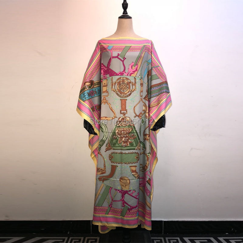 Silk Kaftan Maxi dresses Loose Bohemian kaftan long dress