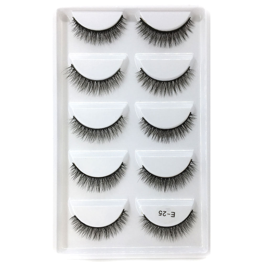 New Full 5 Pairs one box 3D Mink Hair False Eyelashes Natural Thick Long Eye Lashes Wispy Makeup Beauty Extension Tools H13