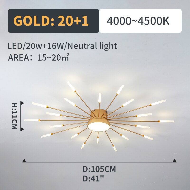 Hot sale fireworks led Chandelier For Living Room Bedroom Home chandelier Modern Led Ceiling Chandelier Lamp Lighting chandelier