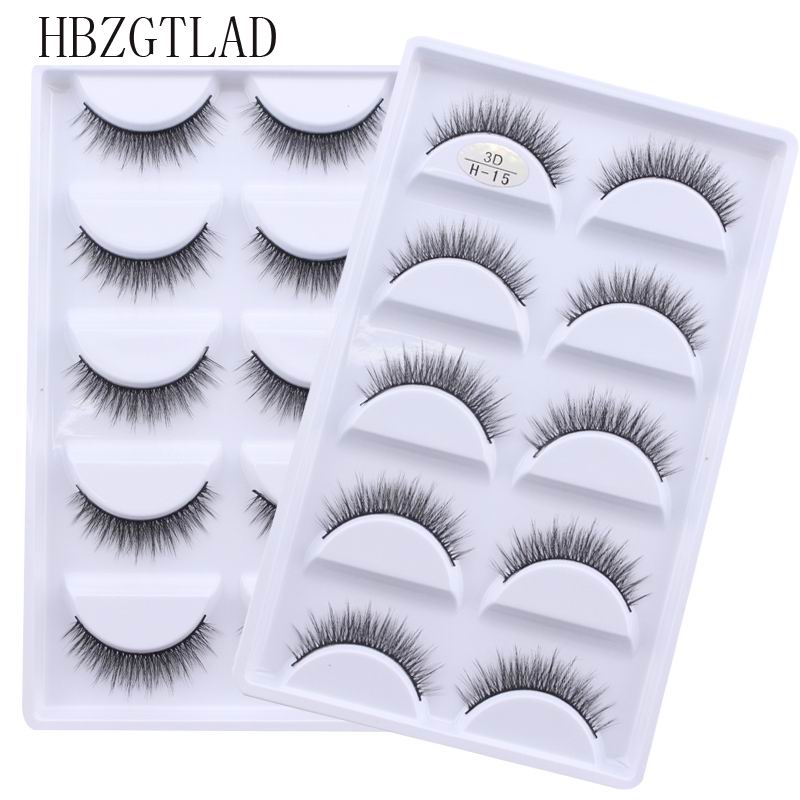 New Full 5 Pairs one box 3D Mink Hair False Eyelashes Natural Thick Long Eye Lashes Wispy Makeup Beauty Extension Tools H13