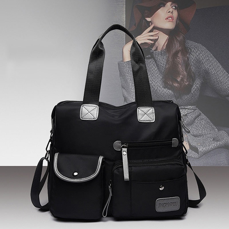 Gusure Women's Multi-pockets Shoulder Bag New Fashion Portable Outdoor Travel Zipper Multi-function Large Capacity Handbags