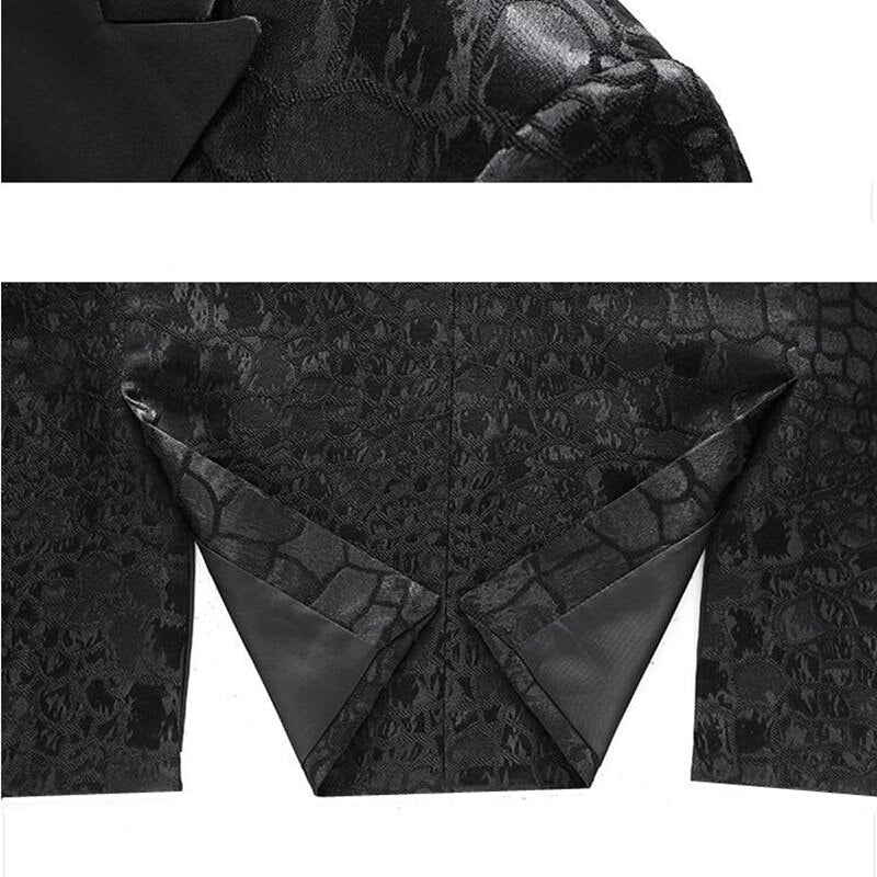 Fashion Luxury Wedding Banquet Groom Dress 2 Piece Suit British Style Classic Men Prom Party Jacquard Blazer and Pants