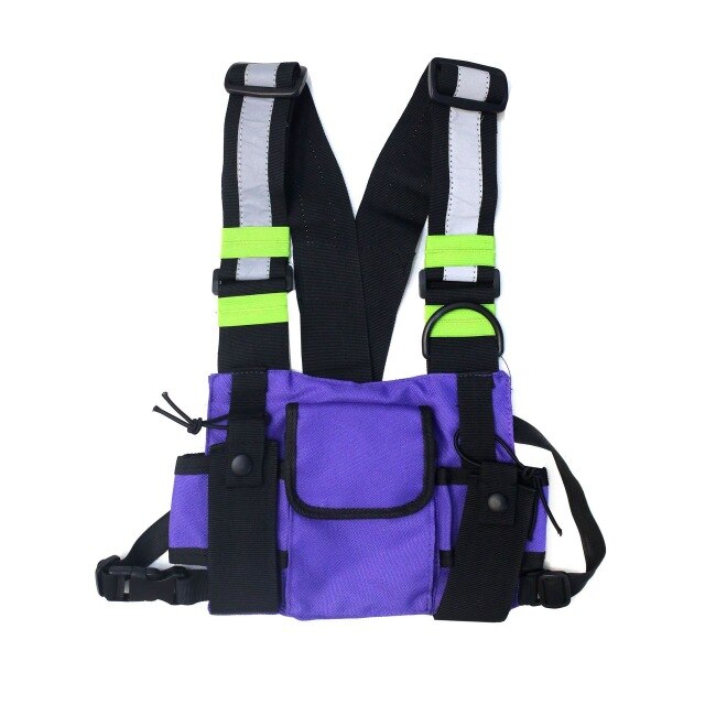 Functional Tactical Chest Bag Fashion Bullet Hip Hop Vest Streetwear Bag Waist Pack Women Black Chest Rig Bag 233