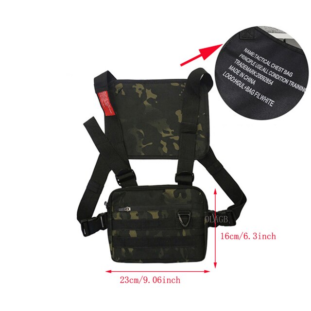Functional Tactical Chest Bag Fashion Bullet Hip Hop Vest Streetwear Bag Waist Pack Women Black Chest Rig Bag 233
