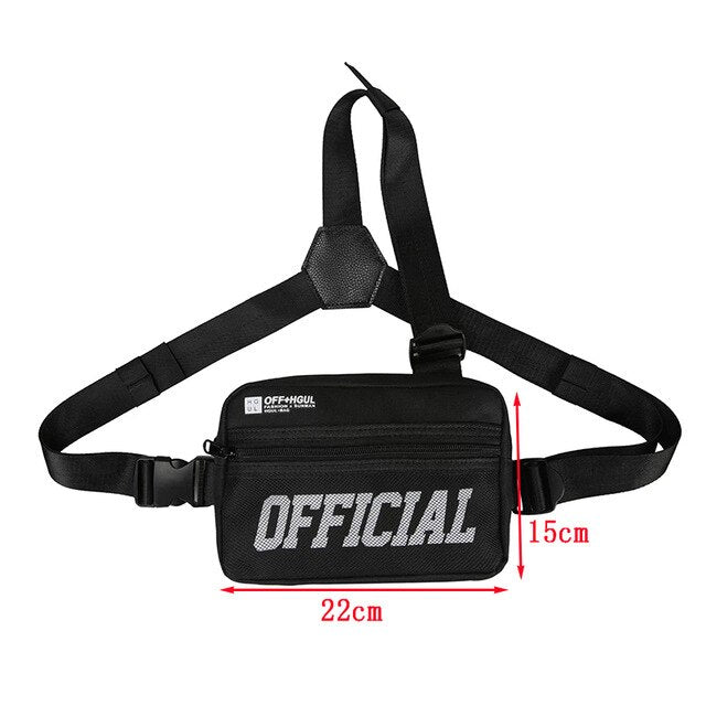 Functional Tactical Chest Bag Fashion Bullet Hip Hop Vest Streetwear Bag Waist Pack Women Black Chest Rig Bag 233