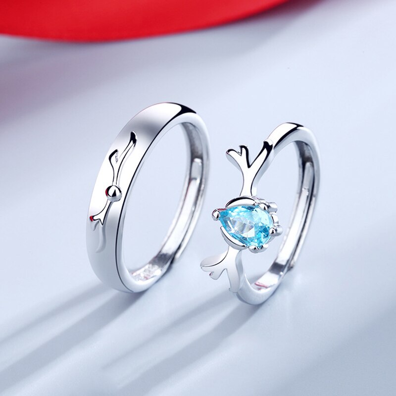 2 Pcs Sun Moon Lover Couple Rings