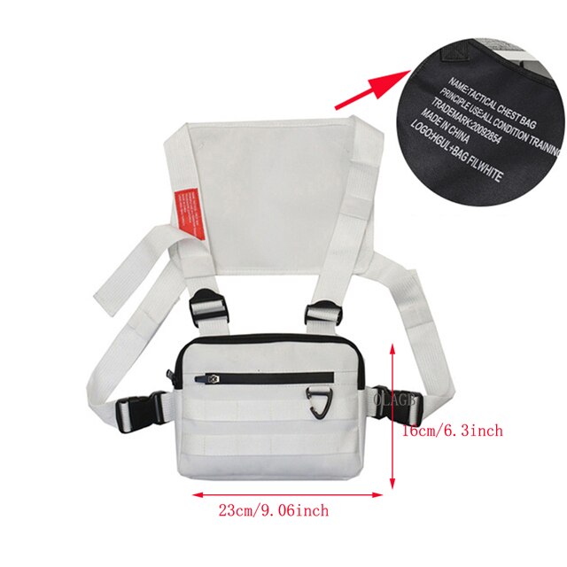 Functional Tactical Chest Bag Fashion Bullet Hip Hop Vest Streetwear Bag Waist Pack Women Black Chest Rig Bag 233