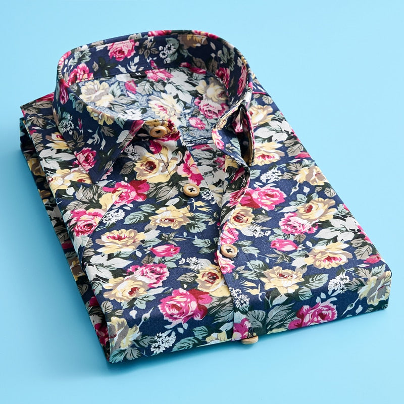 Plus Size 5XL 2023 New Summer Mens Short Sleeve Hawaiian Shirts Cotton Casual Floral Shirts Wave Regular Mens Clothing Fashion