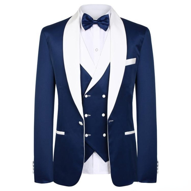 Groom Tuxedos Peak Lapel Best Man Suits Men's Wedding Suits (Jacket+Pants+Vest)
