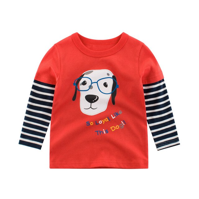 Kids Clothing T shirts Print Girls Boys Cotton Children Dinosaur shirt Baby Toddler Tops Cartoon Full Long Sleeves Clothes